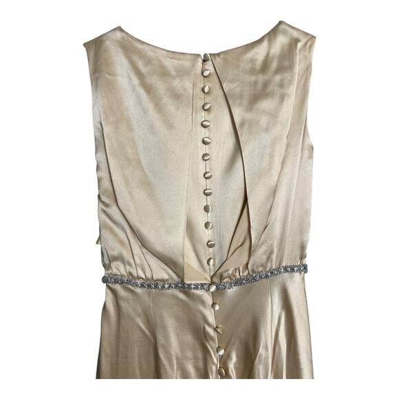 Aidan Mattox 100% Silk Formal Dress Gown Gold Prom Homecoming Wedding Small - Picture 8 of 11